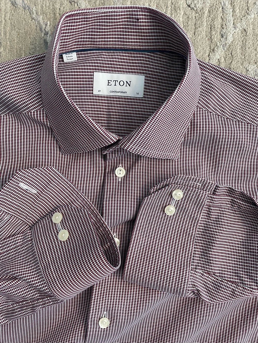 Eton - all cotton micro striped dress shirt Size 41 (16” neck)